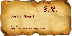 Borka Noémi névjegykártya